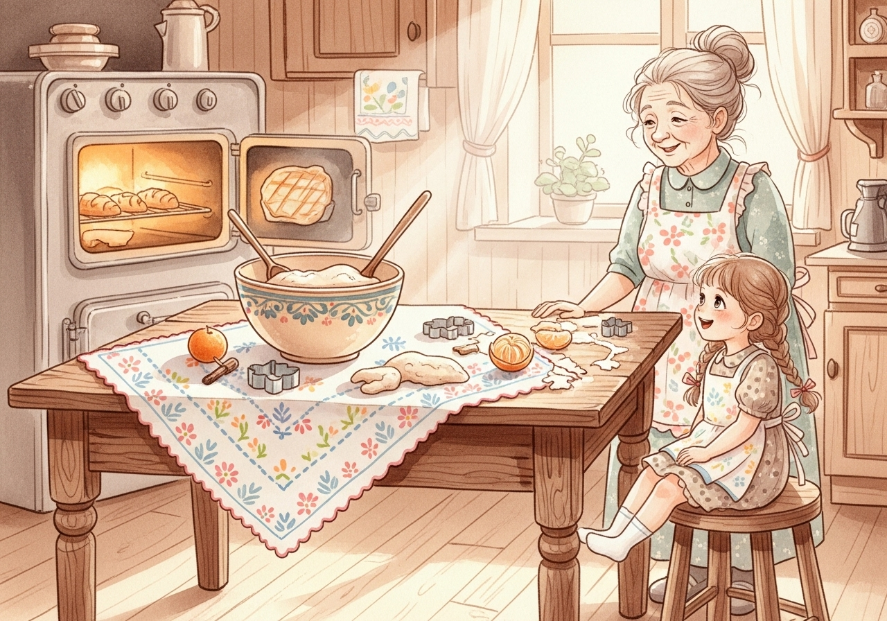 Кухня с булочками и корицей